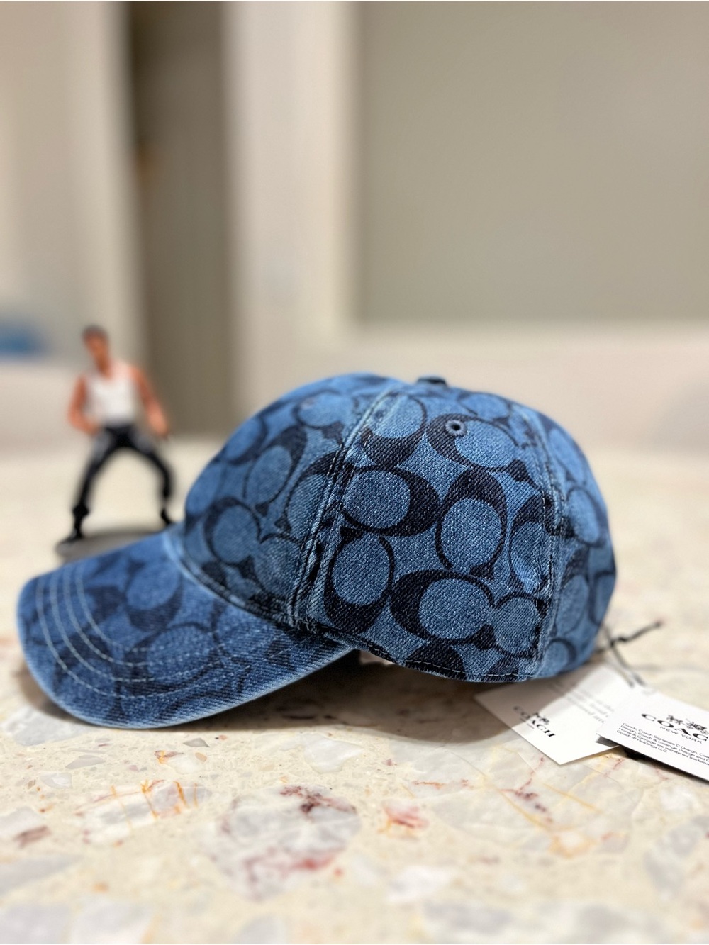 Coach denim signature hat NWT